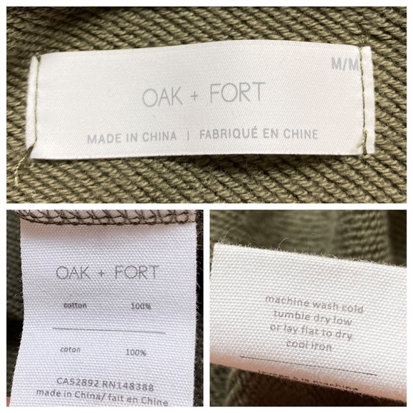 Oak + Fort Long Open Cardigan Duster in Army Green - Picture 8 of 8